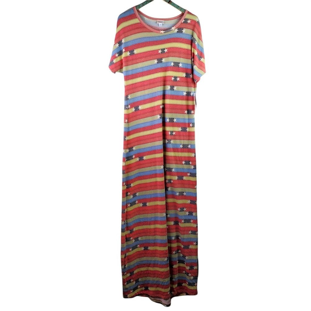 LulaRoe Maria Stars & Stripes Maxi Dress XL NWT